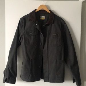 Barbour denim and leather jacket
